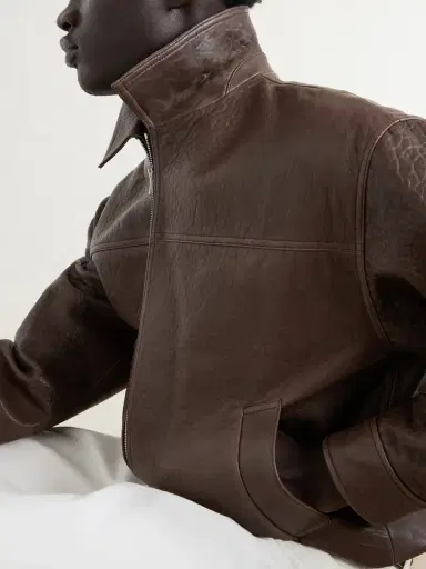 Frame Textured-Leather Bomber Jacket - Men | Thumbnail 5 Frame Textured-Leather Bomber Jacket - Men | Thumbnail 5