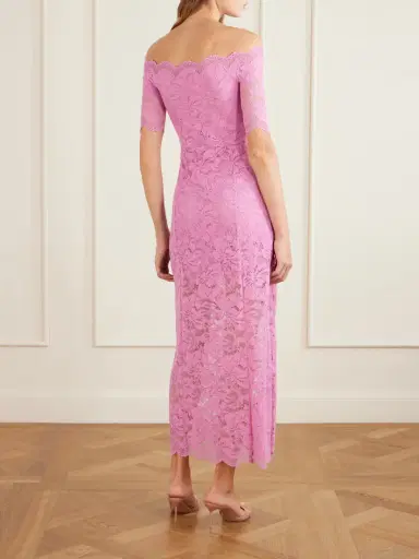 Rabanne Off-the-shoulder Scalloped Lace Midi Dress | Thumbnail 3 Rabanne Off-the-shoulder Scalloped Lace Midi Dress | Thumbnail 3