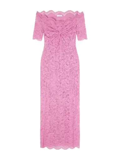 Rabanne Off-the-shoulder Scalloped Lace Midi Dress | Thumbnail 1 Rabanne Off-the-shoulder Scalloped Lace Midi Dress | Thumbnail 1