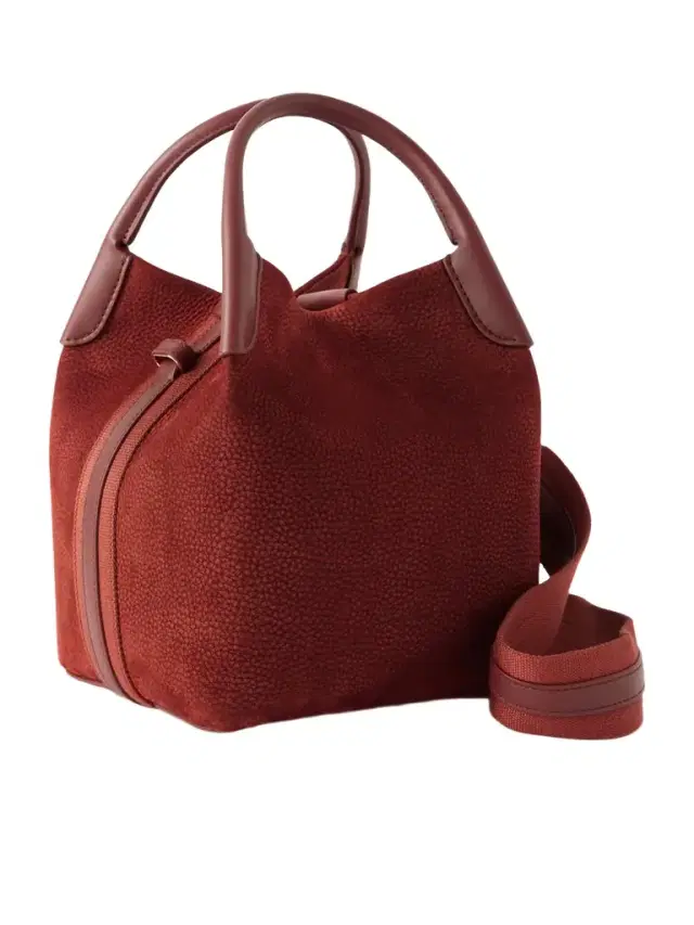 Loro Piana Bale Small Leather And Canvas-trimmed Nubuck Tote