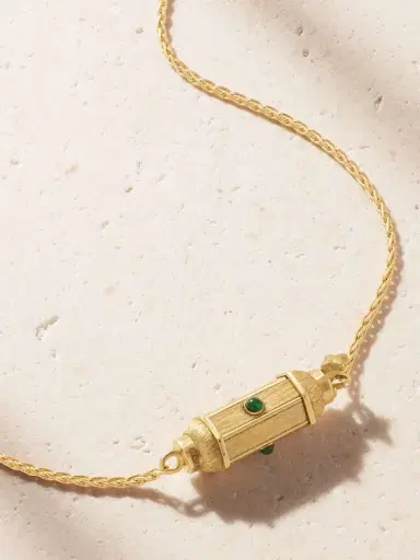 Marie Lichtenberg Micro Coco Locket 18-karat Gold Emerald Necklace | Thumbnail 4