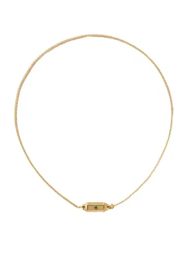 Marie Lichtenberg Micro Coco Locket 18-karat Gold Emerald Necklace | Thumbnail 1