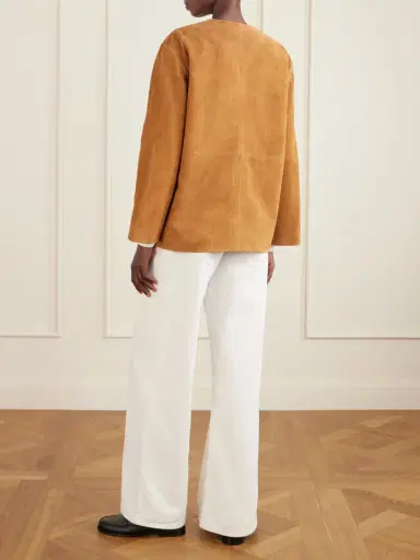 RÓHE Mandarin Paneled Suede Jacket | Thumbnail 3