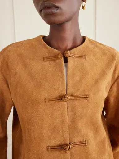 RÓHE Mandarin Paneled Suede Jacket | Thumbnail 4