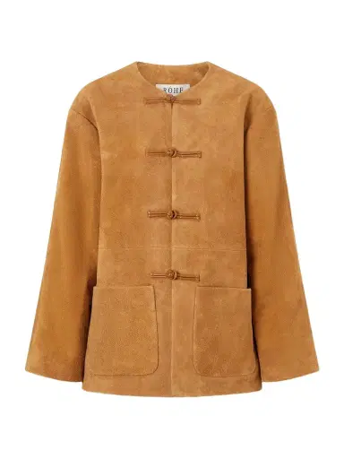 RÓHE Mandarin Paneled Suede Jacket | Thumbnail 1