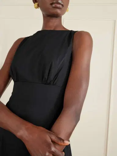 Staud Gwen Paneled Pleated Cotton-blend Poplin Midi Dress | Thumbnail 4 Staud Gwen Paneled Pleated Cotton-blend Poplin Midi Dress | Thumbnail 4