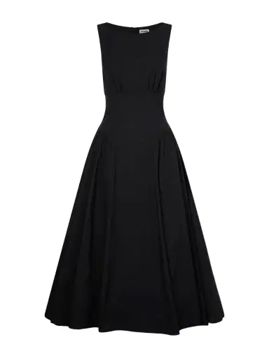 Staud Gwen Paneled Pleated Cotton-blend Poplin Midi Dress | Thumbnail 1 Staud Gwen Paneled Pleated Cotton-blend Poplin Midi Dress | Thumbnail 1