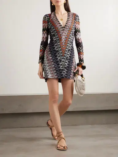 Missoni Striped Metallic Crochet-knit Mini Dress | Thumbnail 2 Missoni Striped Metallic Crochet-knit Mini Dress | Thumbnail 2