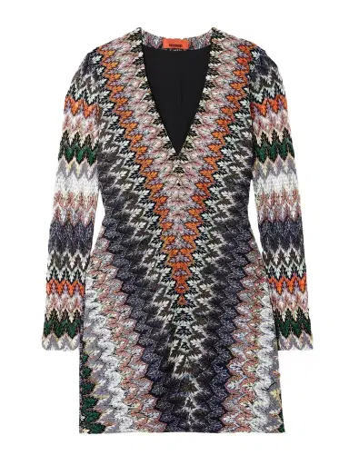 Missoni Striped Metallic Crochet-knit Mini Dress | Thumbnail 1 Missoni Striped Metallic Crochet-knit Mini Dress | Thumbnail 1