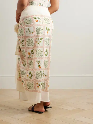 Agua by Agua Bendita Lavanda Printed Cotton And Silk-blend Voile Pareo | Thumbnail 3