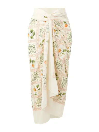 Agua by Agua Bendita Lavanda Printed Cotton And Silk-blend Voile Pareo | Thumbnail 1