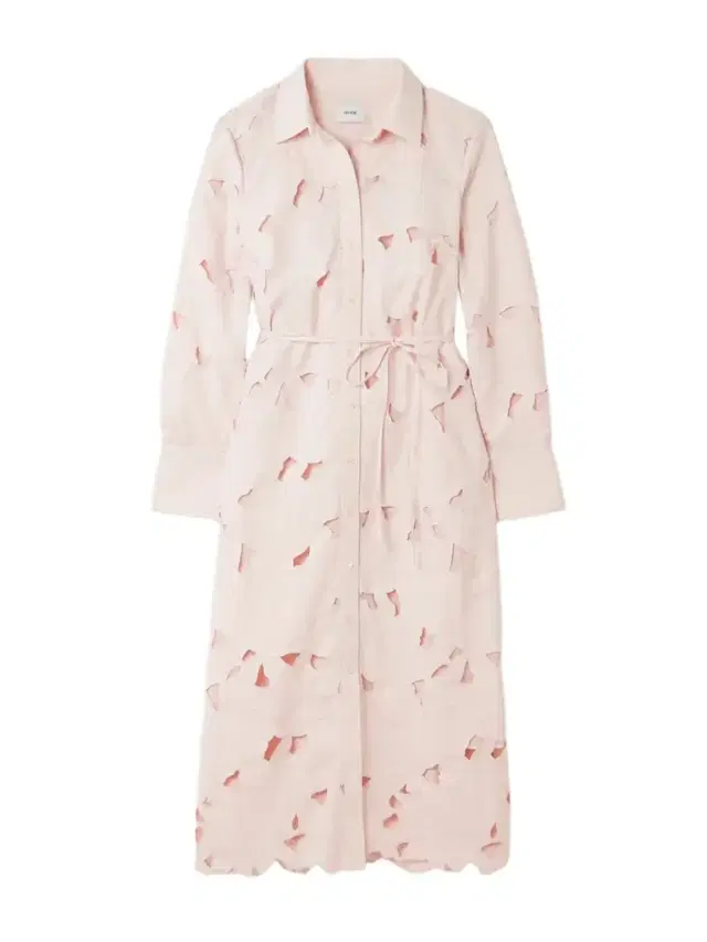 Cutout Embroidered Poplin Midi Dress