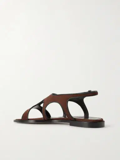 Manolo Blahnik Rufina Leather-trimmed Suede Sandals | Thumbnail 3 Manolo Blahnik Rufina Leather-trimmed Suede Sandals | Thumbnail 3