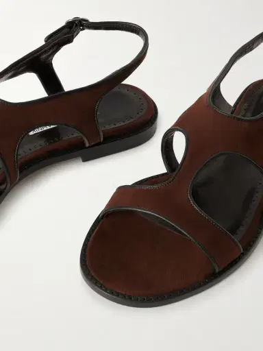 Manolo Blahnik Rufina Leather-trimmed Suede Sandals | Thumbnail 5 Manolo Blahnik Rufina Leather-trimmed Suede Sandals | Thumbnail 5