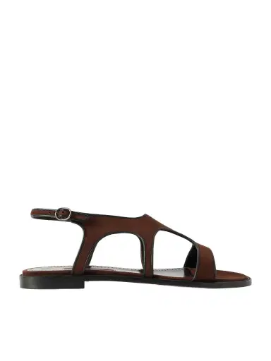 Manolo Blahnik Rufina Leather-trimmed Suede Sandals | Thumbnail 1 Manolo Blahnik Rufina Leather-trimmed Suede Sandals | Thumbnail 1