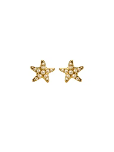 Wish Fine Jewelry Pearl 14K Gold Star Earrings | Thumbnail 1 Wish Fine Jewelry Pearl 14K Gold Star Earrings | Thumbnail 1