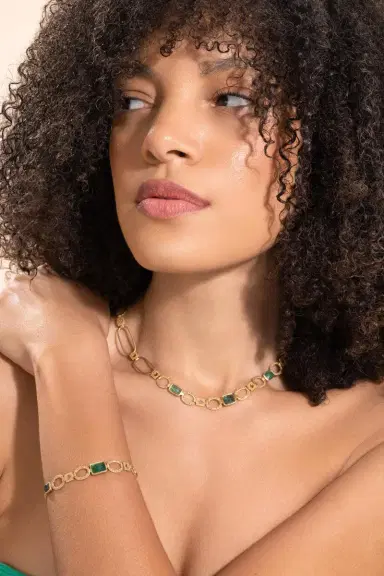 Coomi Emerald Diamond Mosaic Luminosity Necklace | Thumbnail 3