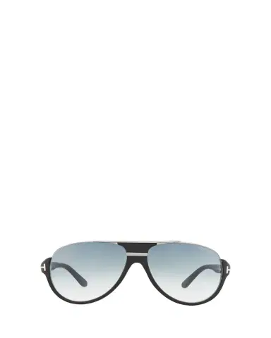 Tom Ford Dimitry Half-Rim Aviator Sunglasses, Matte Black/Shiny Dark Ruthenium/Gradient Blue | Thumbnail 1 Tom Ford Dimitry Half-Rim Aviator Sunglasses, Matte Black/Shiny Dark Ruthenium/Gradient Blue | Thumbnail 1