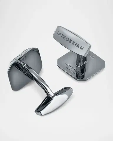 Tateossian Men's Sterling Silver Mother-of-Pearl Cufflinks | Thumbnail 2