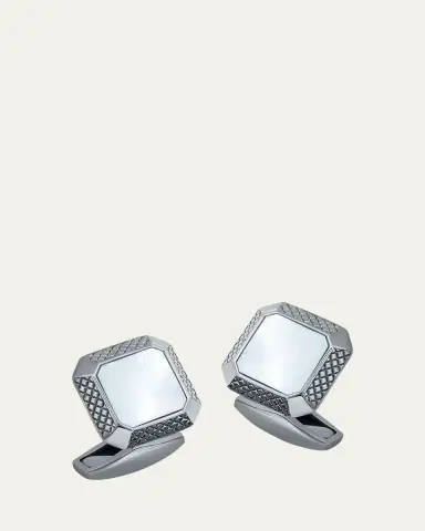 Tateossian Men's Sterling Silver Mother-of-Pearl Cufflinks | Thumbnail 3