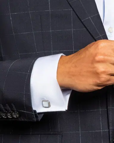 Tateossian Men's Sterling Silver Mother-of-Pearl Cufflinks | Thumbnail 4