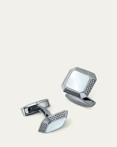 Tateossian Men's Sterling Silver Mother-of-Pearl Cufflinks | Thumbnail 5