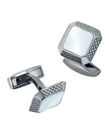 Tateossian Men's Sterling Silver Mother-of-Pearl Cufflinks | Thumbnail 1