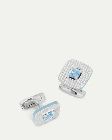 Tateossian Men's Aquamarine Refratto Cufflinks | Thumbnail 3 Tateossian Men's Aquamarine Refratto Cufflinks | Thumbnail 3