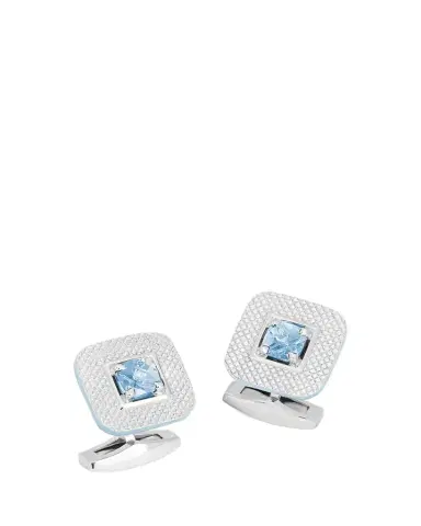 Tateossian Men's Aquamarine Refratto Cufflinks | Thumbnail 1 Tateossian Men's Aquamarine Refratto Cufflinks | Thumbnail 1