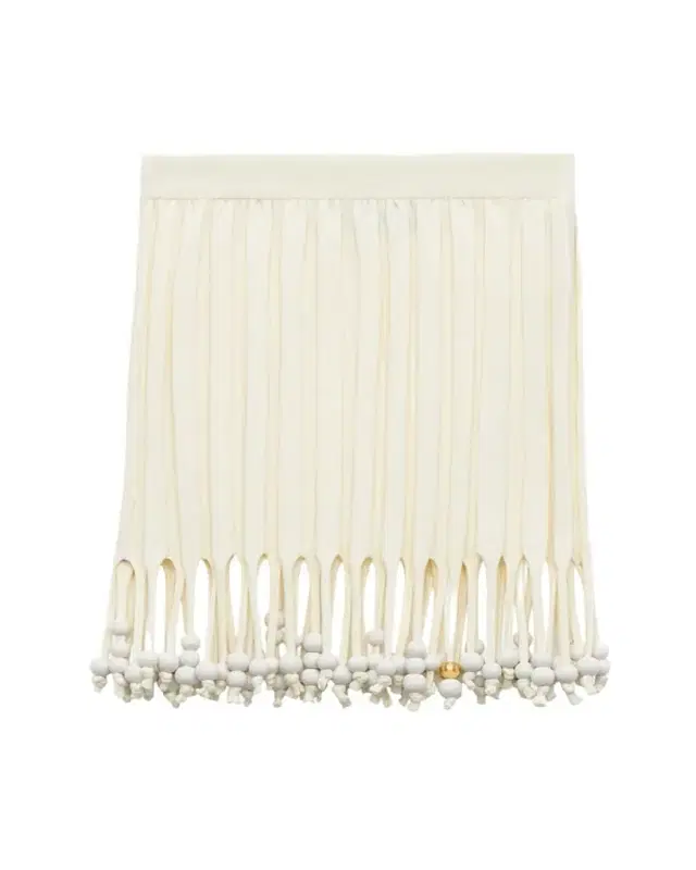 Fringe Beaded Ribbed Mini Skirt