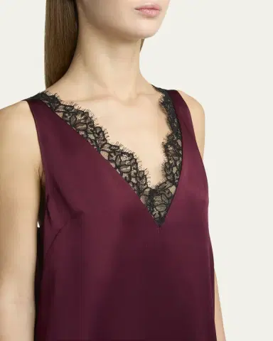 Stella McCartney Lace-Trimmed Satin Slip Dress | Thumbnail 5 Stella McCartney Lace-Trimmed Satin Slip Dress | Thumbnail 5