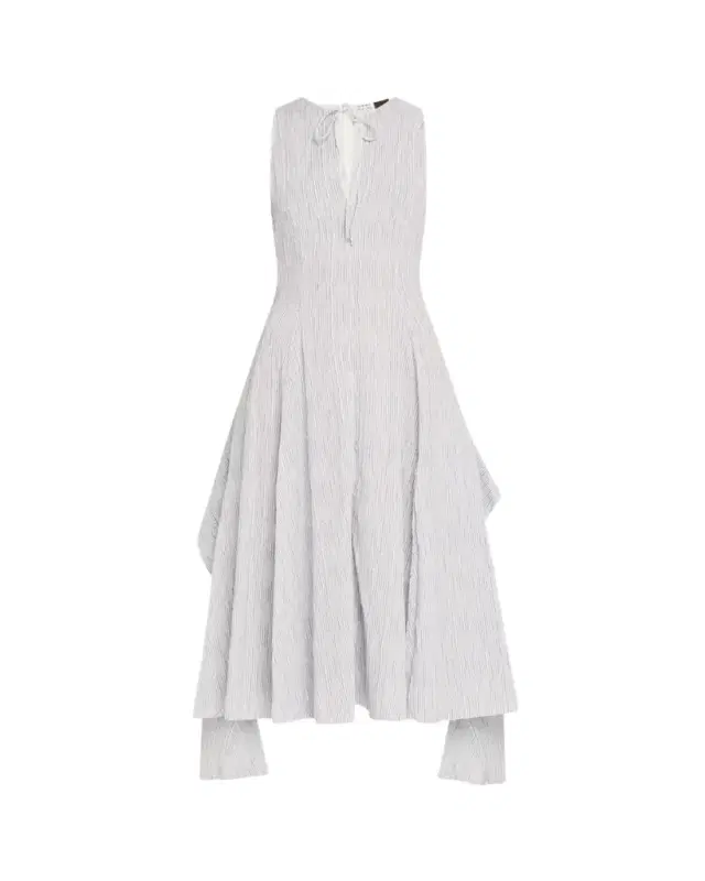 Striped Keyhole Tie-Front Dress
