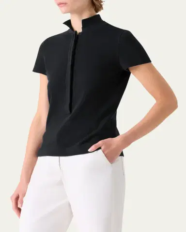 Akris Cotton Pique Short-Sleeve Polo Shirt | Thumbnail 4