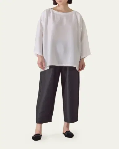 Eskandar 3/4-Sleeve Shimmer Silk Top | Thumbnail 2 Eskandar 3/4-Sleeve Shimmer Silk Top | Thumbnail 2