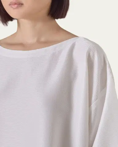 Eskandar 3/4-Sleeve Shimmer Silk Top | Thumbnail 5 Eskandar 3/4-Sleeve Shimmer Silk Top | Thumbnail 5