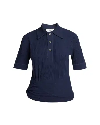 Victoria Beckham Twisted Rib Short-Sleeve Polo Shirt | Thumbnail 1