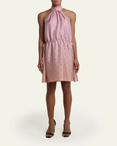 Casablanca Monogram Degrade Silk Twill Halter Mini Dress | Thumbnail 2 Casablanca Monogram Degrade Silk Twill Halter Mini Dress | Thumbnail 2