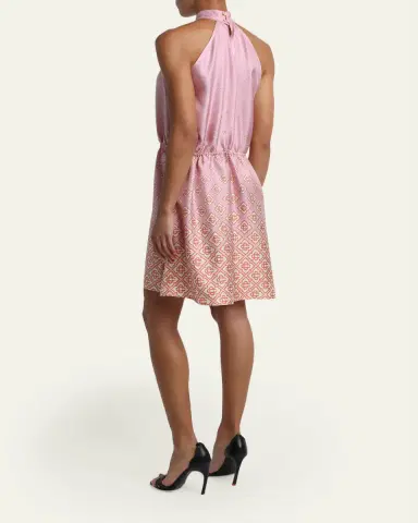 Casablanca Monogram Degrade Silk Twill Halter Mini Dress | Thumbnail 3 Casablanca Monogram Degrade Silk Twill Halter Mini Dress | Thumbnail 3