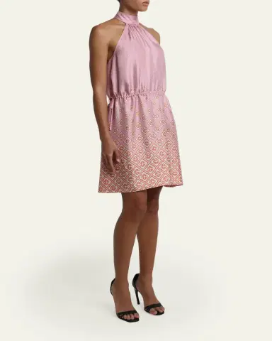 Casablanca Monogram Degrade Silk Twill Halter Mini Dress | Thumbnail 4 Casablanca Monogram Degrade Silk Twill Halter Mini Dress | Thumbnail 4