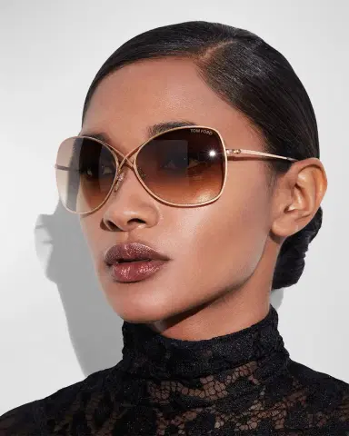 Tom Ford Colette Metal-Frame Butterfly Sunglasses | Thumbnail 3