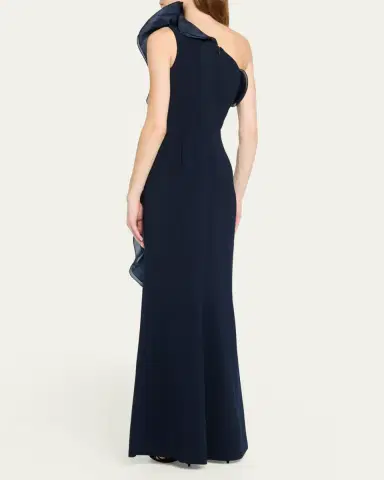 Rickie Freeman for Teri Jon One-Shoulder Ruffle Column Gown | Thumbnail 3 Rickie Freeman for Teri Jon One-Shoulder Ruffle Column Gown | Thumbnail 3