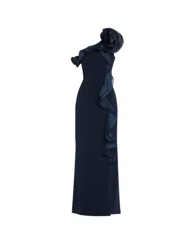 Rickie Freeman for Teri Jon One-Shoulder Ruffle Column Gown | Thumbnail 1 Rickie Freeman for Teri Jon One-Shoulder Ruffle Column Gown | Thumbnail 1