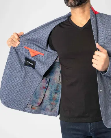 Maceoo Men's Descartes Micro-Geometric Unconstructed Blazer | Thumbnail 4