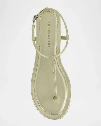 Bernardo Hercu Metallic Ankle-Strap Flat Sandals | Thumbnail 3 Bernardo Hercu Metallic Ankle-Strap Flat Sandals | Thumbnail 3