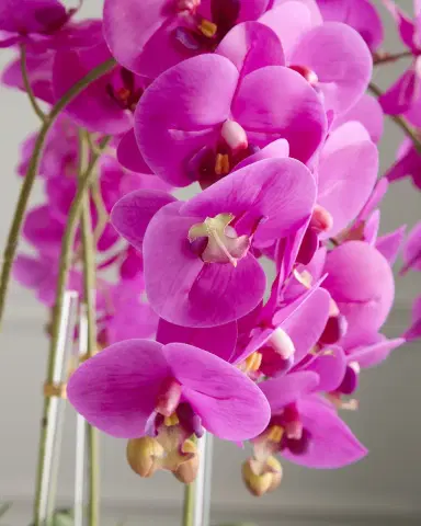 T & C Floral Company Orchids with Quartz 24" Faux Floral Arrangement in Metal Bowl | Thumbnail 4