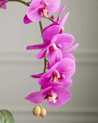 T & C Floral Company Triple Orchid with Quartz 23" Faux Floral Arrangement in Ripple Vase | Thumbnail 4 T & C Floral Company Triple Orchid with Quartz 23" Faux Floral Arrangement in Ripple Vase | Thumbnail 4