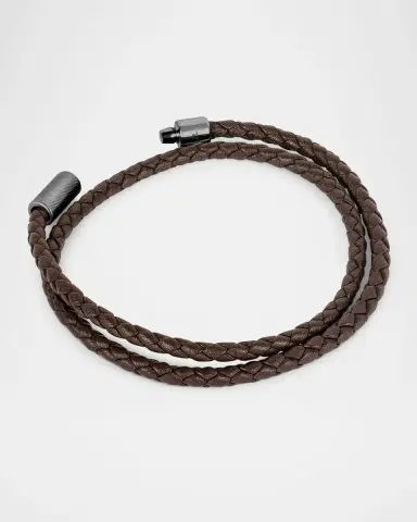 Tateossian Men 's Pop Rigato Leather Bracelet | Thumbnail 2