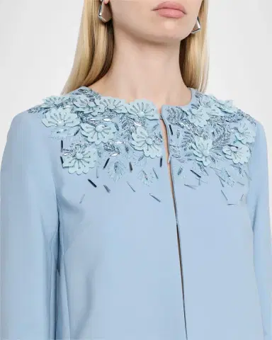 Oscar de la Renta Floral Embellished Wool Coat | Thumbnail 5 Oscar de la Renta Floral Embellished Wool Coat | Thumbnail 5