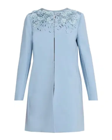 Oscar de la Renta Floral Embellished Wool Coat | Thumbnail 1 Oscar de la Renta Floral Embellished Wool Coat | Thumbnail 1
