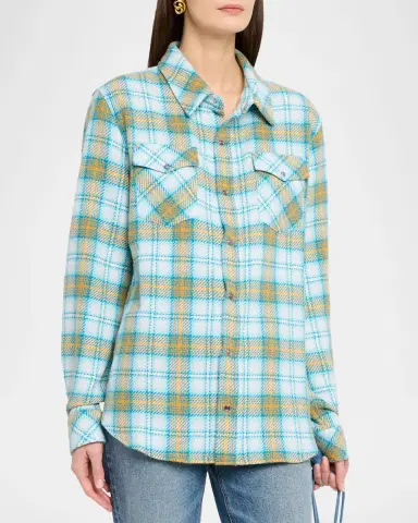 God’s True Cashmere Freedom Tartan Cashmere Flannel Shirt | Thumbnail 4 God’s True Cashmere Freedom Tartan Cashmere Flannel Shirt | Thumbnail 4
